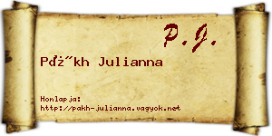 Pákh Julianna névjegykártya