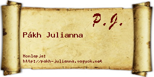 Pákh Julianna névjegykártya